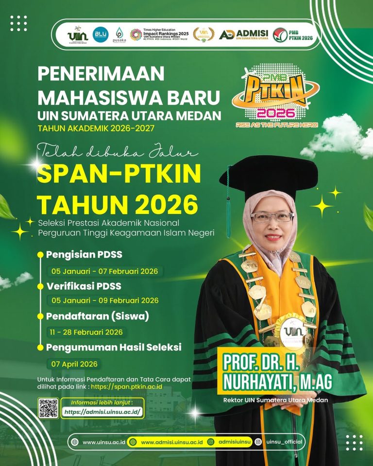 UINSU Medan Resmi Buka Pendaftaran Mahasiswa Baru Jalur SPAN-PTKIN 2026